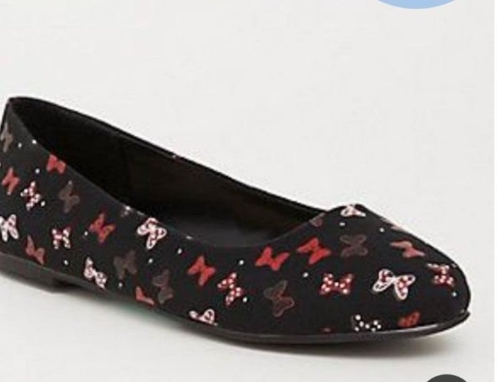 Disney Minnie Mouse Red Black Bow Flats
