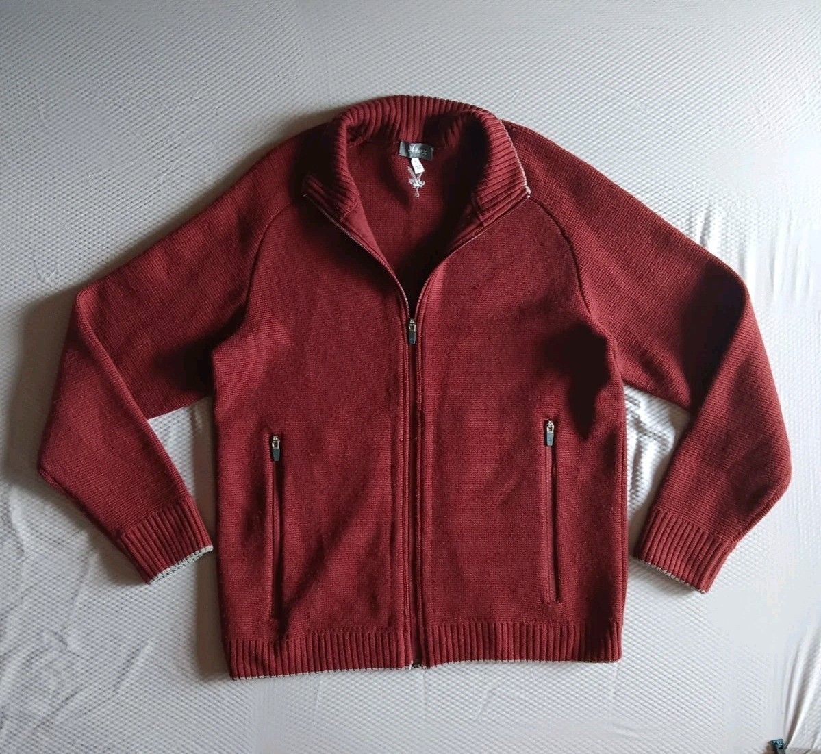 IBEX Men’s Camping Trail Hiking Heavyweight 100% Wool Full Zip Sweater Size M