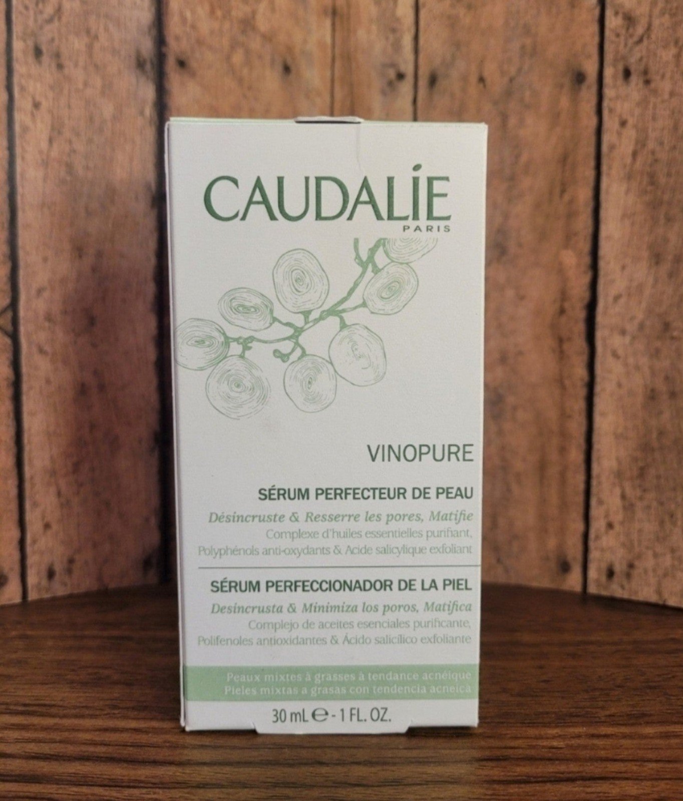 Caudalie Vinopure Skin Perfecting Serum – Pore Minimizing – Acne & Oil Control
