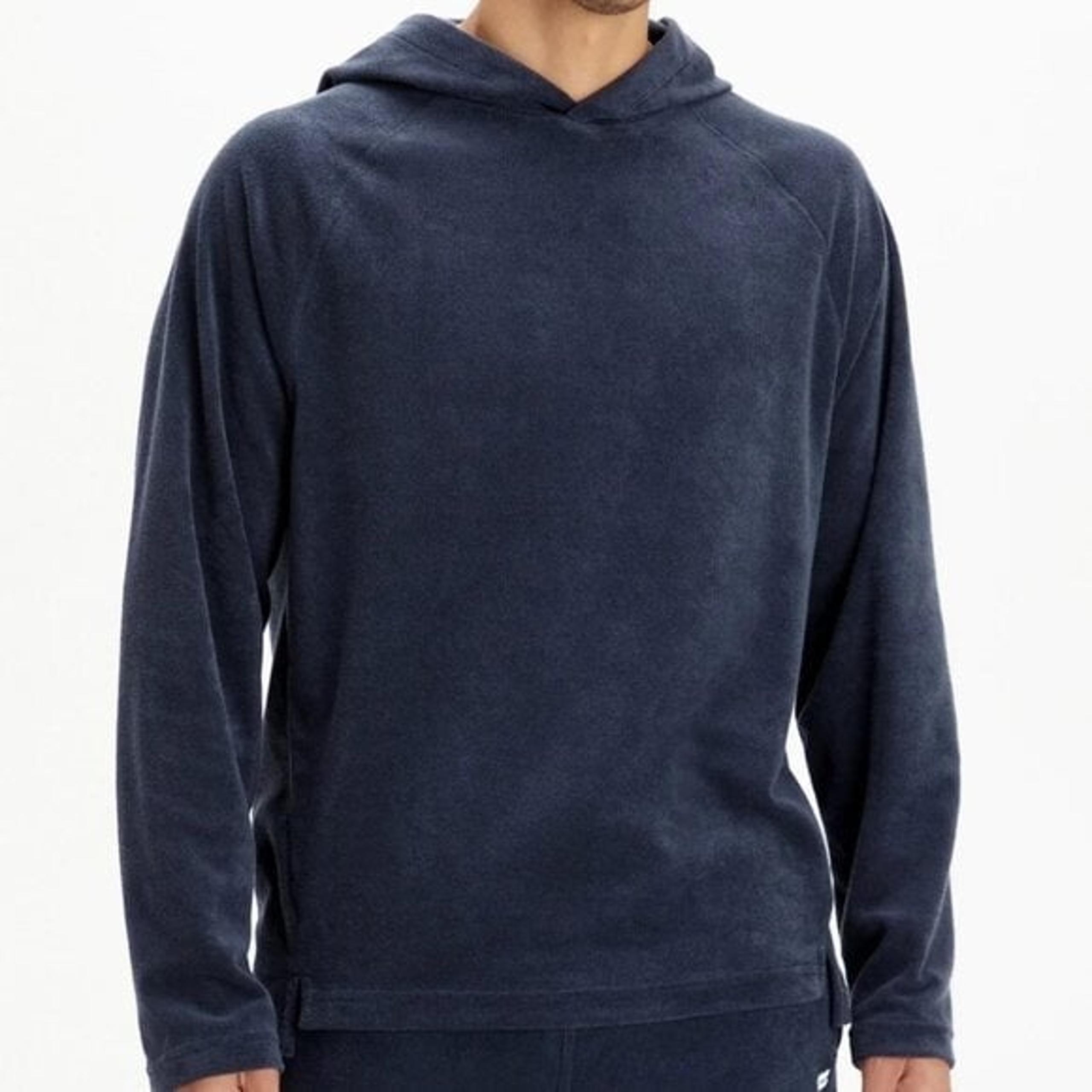 Fabletics Hoodie M L The Island Terry Blue Lightweight Butter Soft Pullover NWT