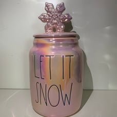 Rae dunn let it snow canister
