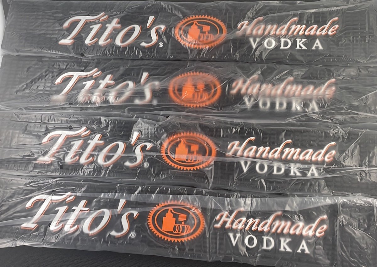Tito’s Handmade Vodka Industrial Rubber Bar Mats (4 total brand new)