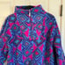 Women's Janeve Vintage 90s Pullover 1/4 Zip Colorful Size Medium with pockets
