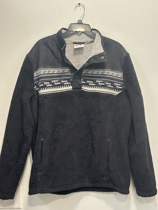 Spyder Wyre Jacket Mens XL Dark Grey Fleece 1/2 Snap Aztec Pullover Ski