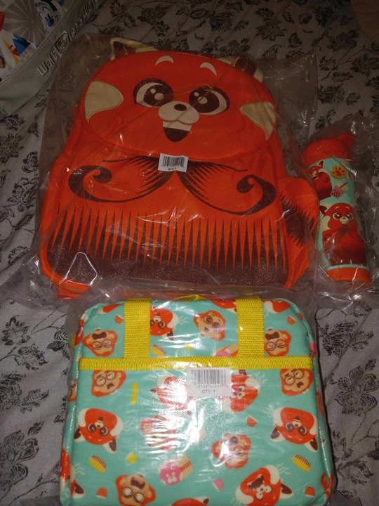 Disney Store Turning Red School Backpack, Lunch Box, & Metal Water Bottle