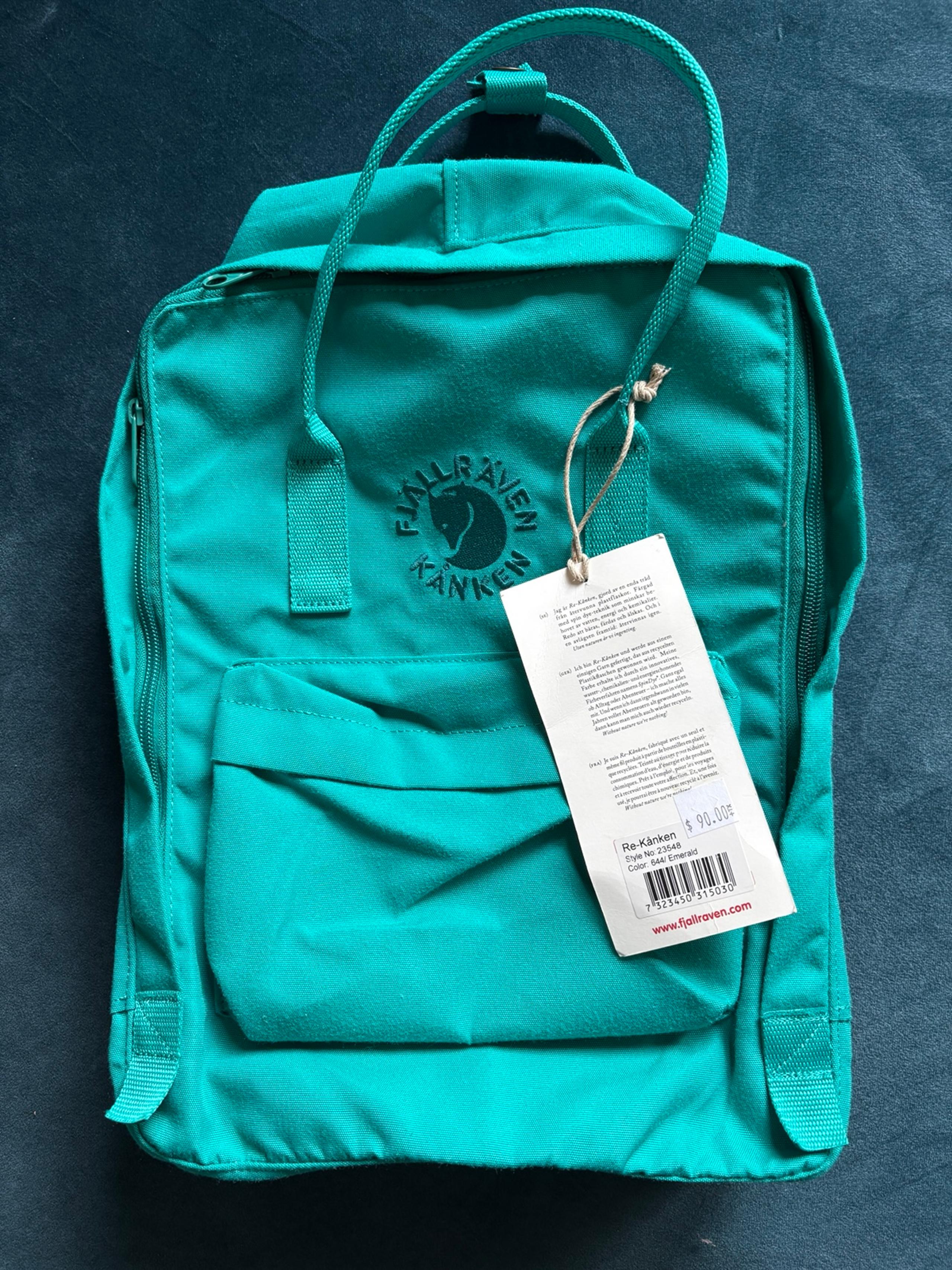 Fjallraven Kanken Backpack NWT Emerald Green.