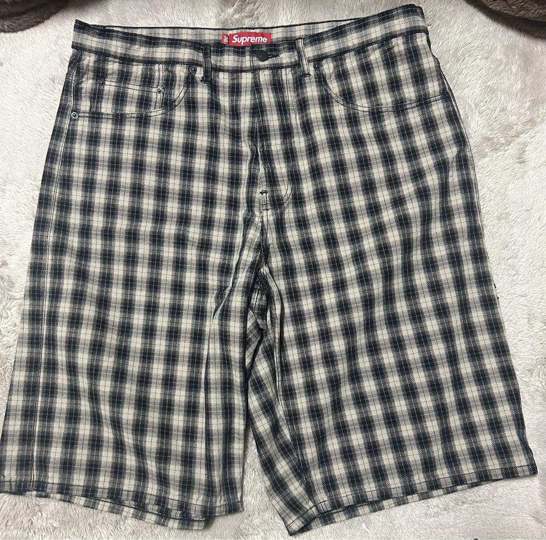 Supreme Plaid Baggy Short Black 36 (Black Shorts)
