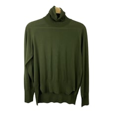 Boon The Shop Women's Sweater 100% Wool Turtleneck SZ XS Green Classic Split Hem