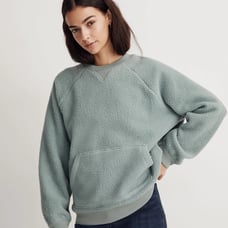 Madewell (Re)sourced Sherpa Sweatshirt | Size XL |