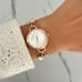 Women's Gold and White Watch