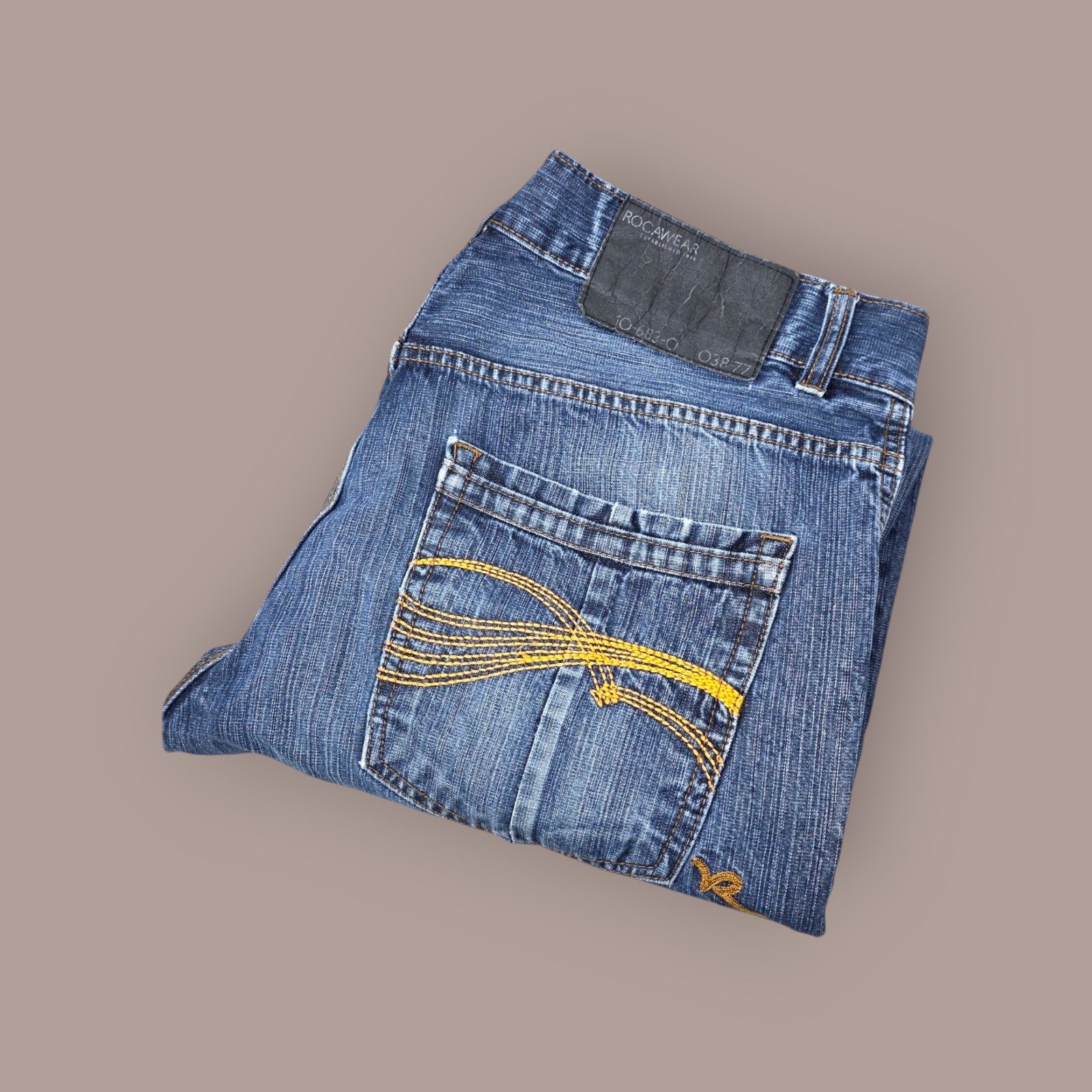 Rocawear Men's Jeans Size 38 Classic Baggy Fit Blue Denim Hip Hop Jay-Z Y2K