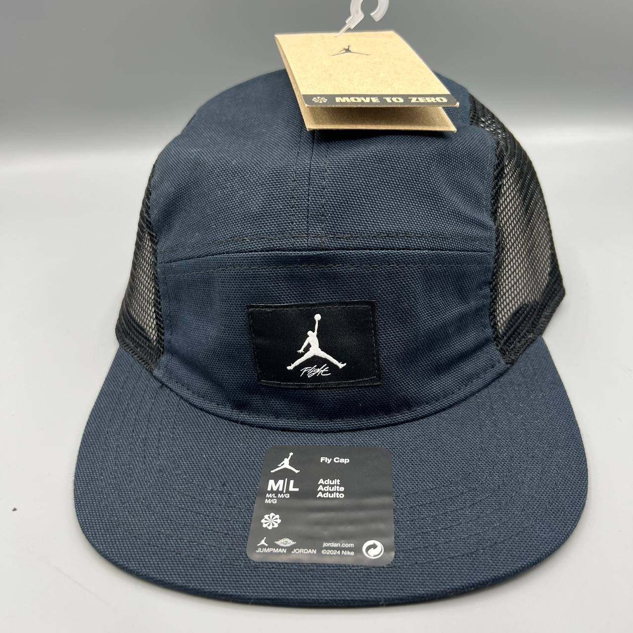 Air Jordan 5 Panel Hat Men Medium-Large Blue Jumpman Strap Back Fly Cap New M-L