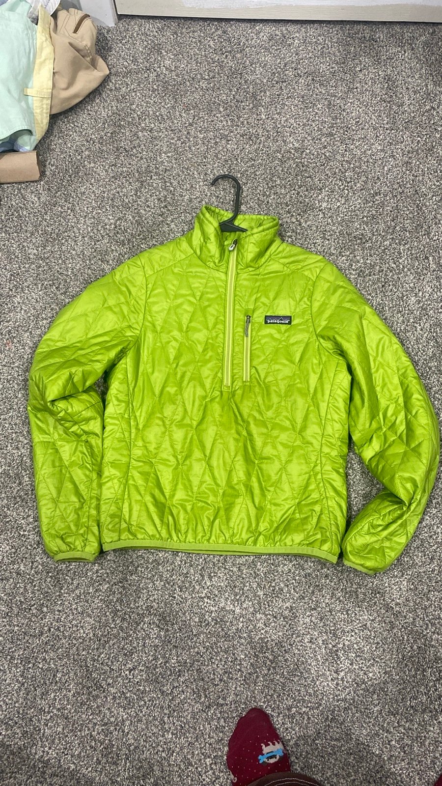 Patagonia Nano Puff Primaloft Pullover 1/4 Zip Jacket Womens XSmall Green Puffer