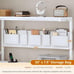L Shaped Computer Desk with 5 Drawers & Storage Shelves for Home Office (White)
