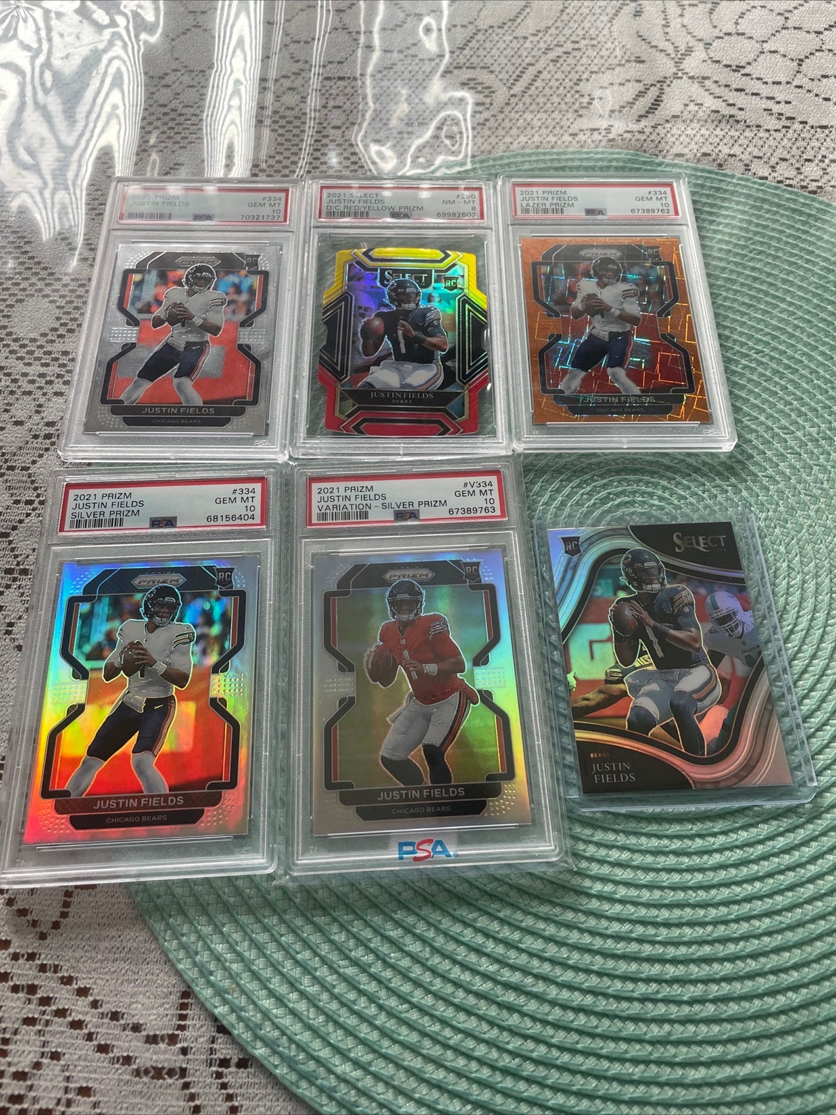 justin fields prizm graded lot