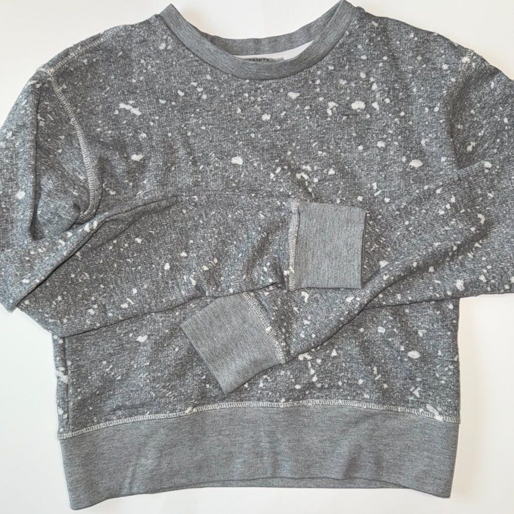 AllSaints Mabelle Cropped Sweatshirt Women's XS Gray Distressed