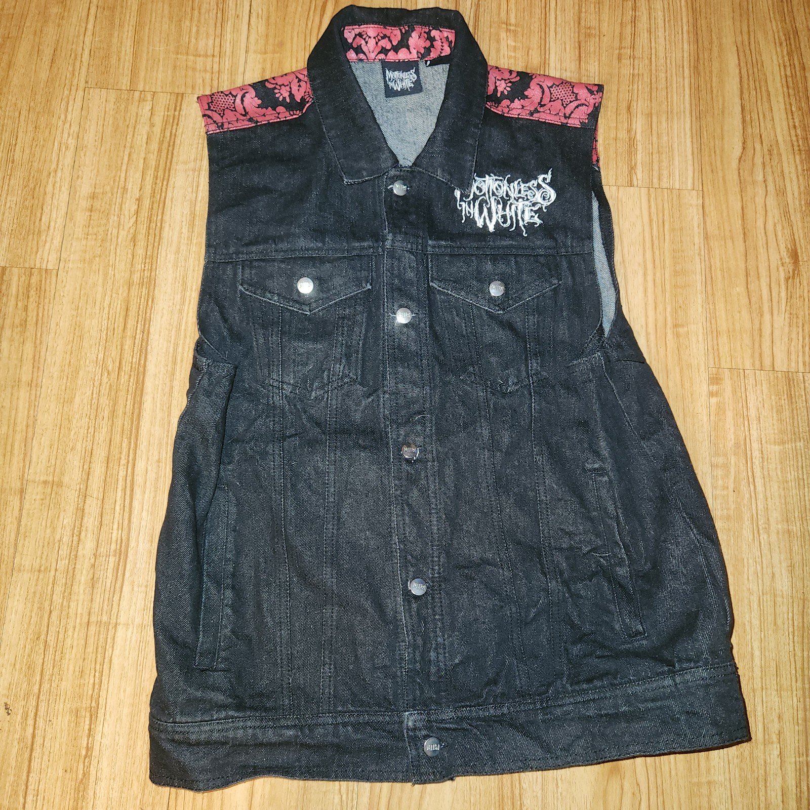 Motionless In White Studded Denim Vest Size Small