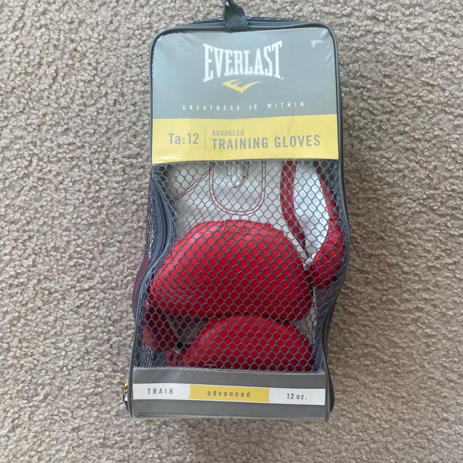 Everlast boxing gloves with straps