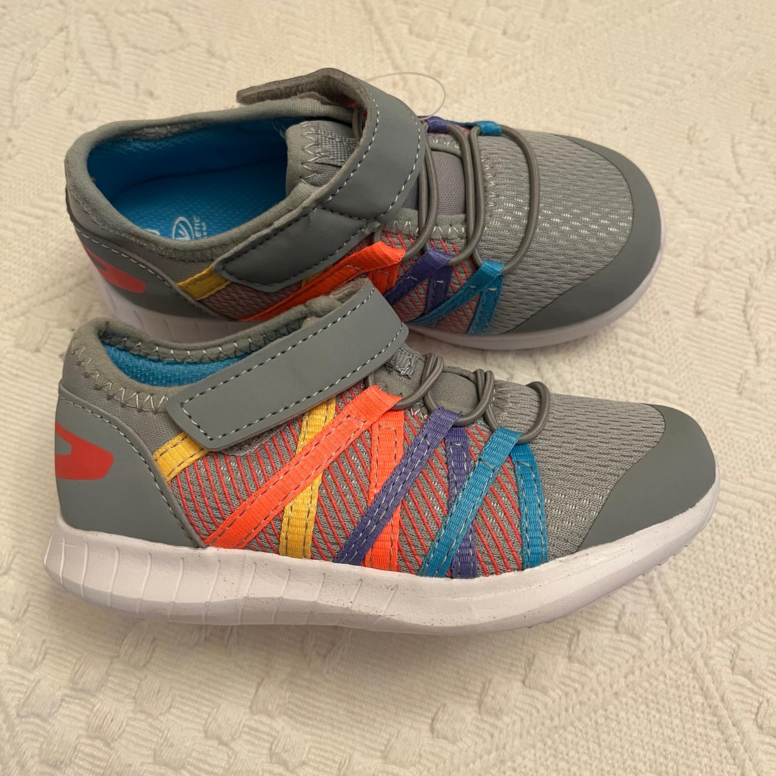 Sneakers Gray Multicolor Lightweight Slip On Athletic Works Toddler 10