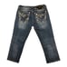 Miss Me Capris Womens Jeans 28 22 JP5810P Embroidered Studded Rhinestones Blue