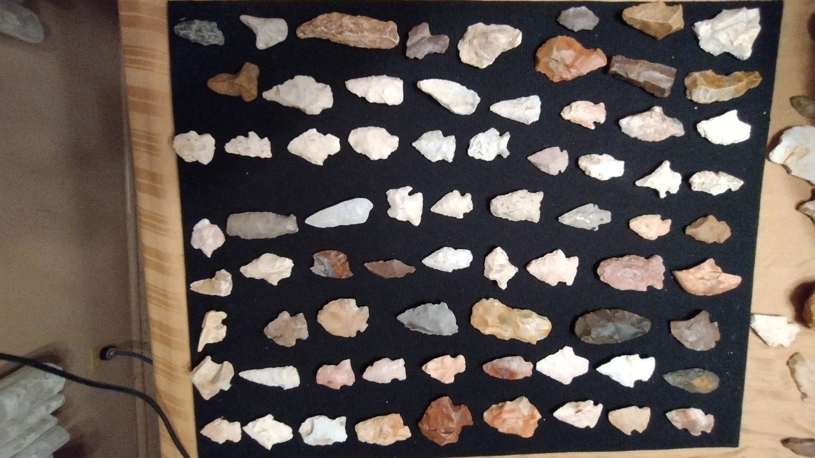 Miscellaneous collection of arrowheads and stones