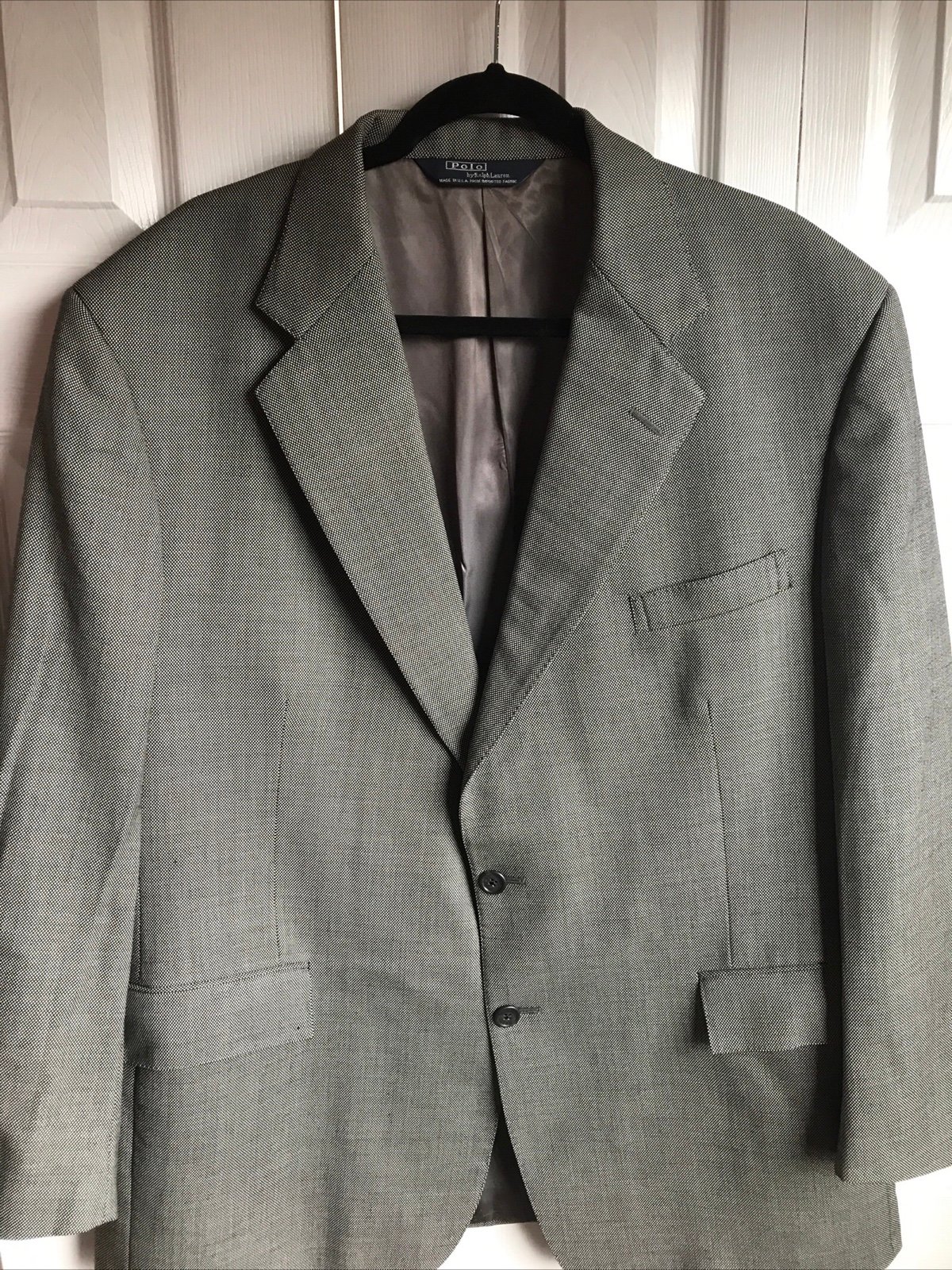 Polo By Ralph Lauren Blazer Suit Jacket Made From Imported Fabric Grey In Color