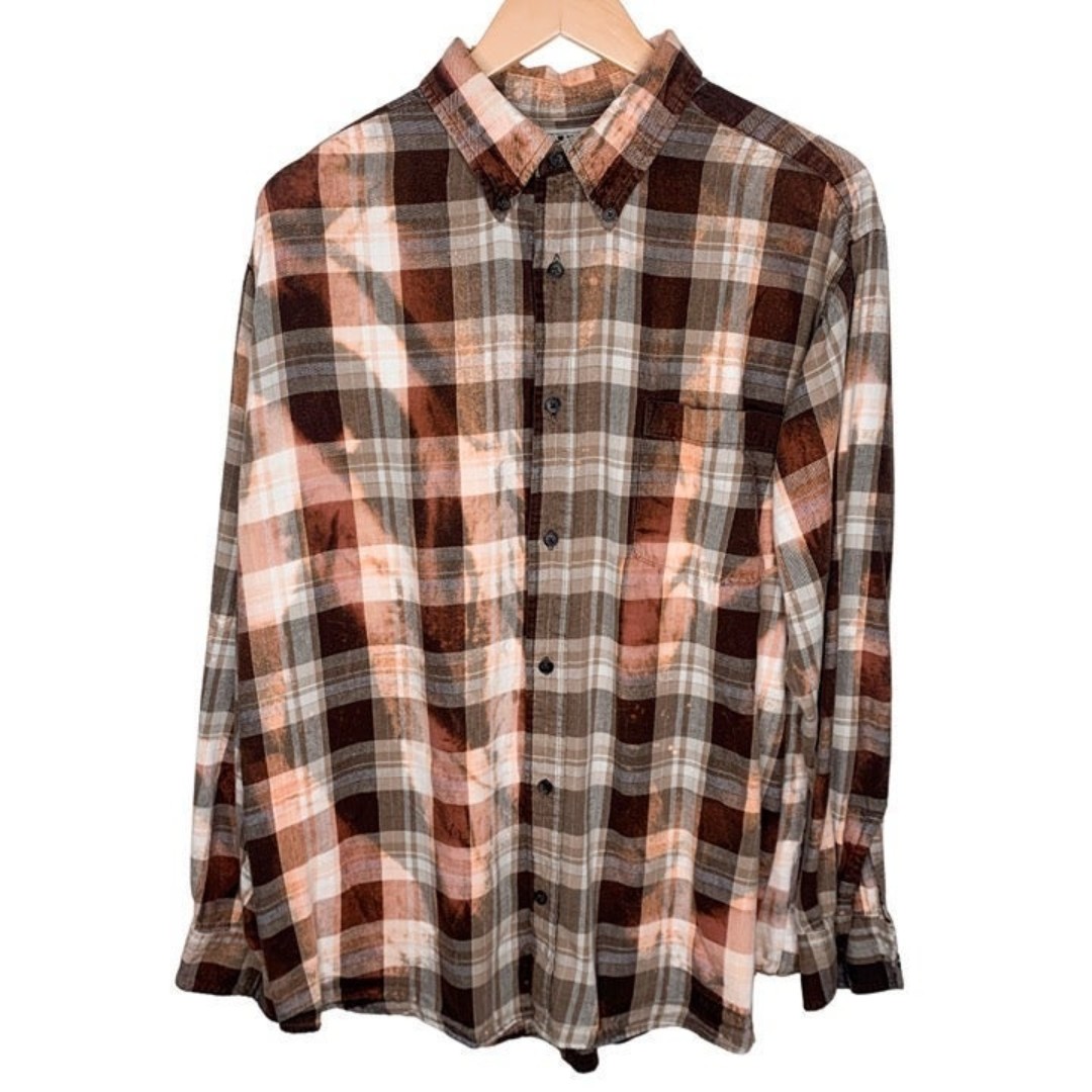 Franklin Flannels unisex upcycled vintage plaid flannel size large