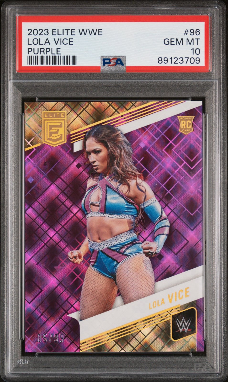 Psa 10 2023 ELITE WWE Purple Lola Vice Rookie Rc