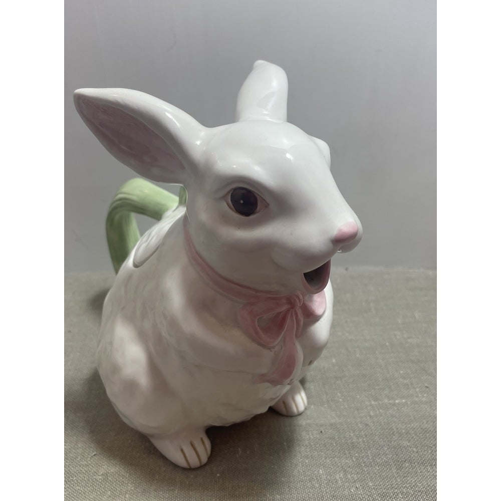 Vintage Takashi Rabbit Tea Pot Hand Painted From Japan