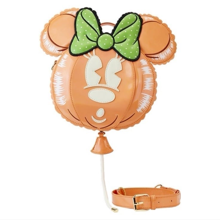 Loungefly Stitch Shoppe Minnie Mouse Pumpkin Balloon Crossbody Bag and Pin NWT!