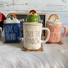 Rae Dunn Mug With Topper Set Of 3