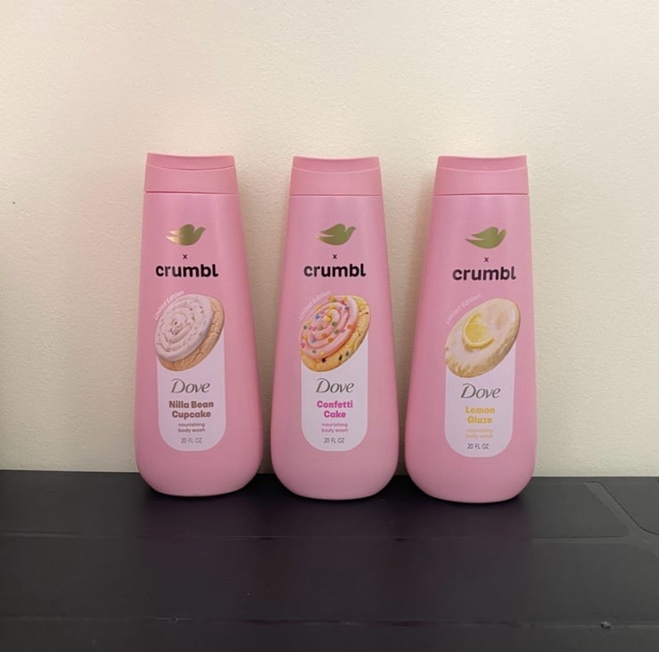 Dove x Crumbl Body Wash Bundle - Nilla Bean Cupcake, Confetti Cake, Lemon Glaze