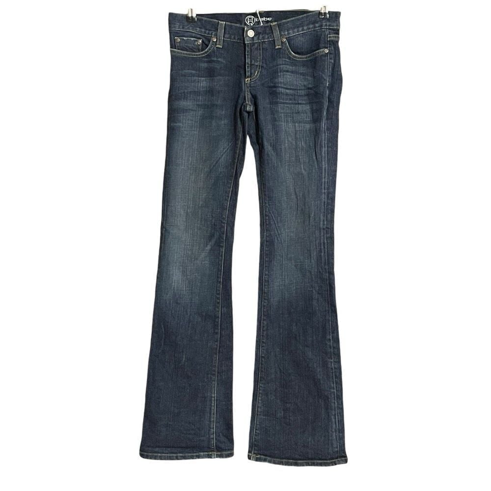Bebe Medium Wash Festival Rodeo Western Casual Flared Leg Embroidered Jeans 28