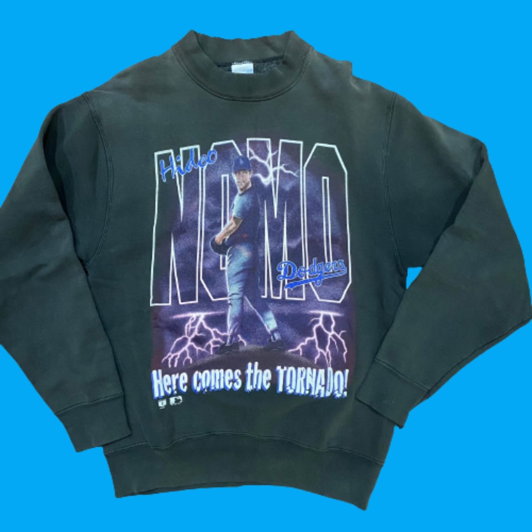 Salem Vintage Hideo Nomo LA Dodgers Crewneck Sweatshirt Black Blue Men's M