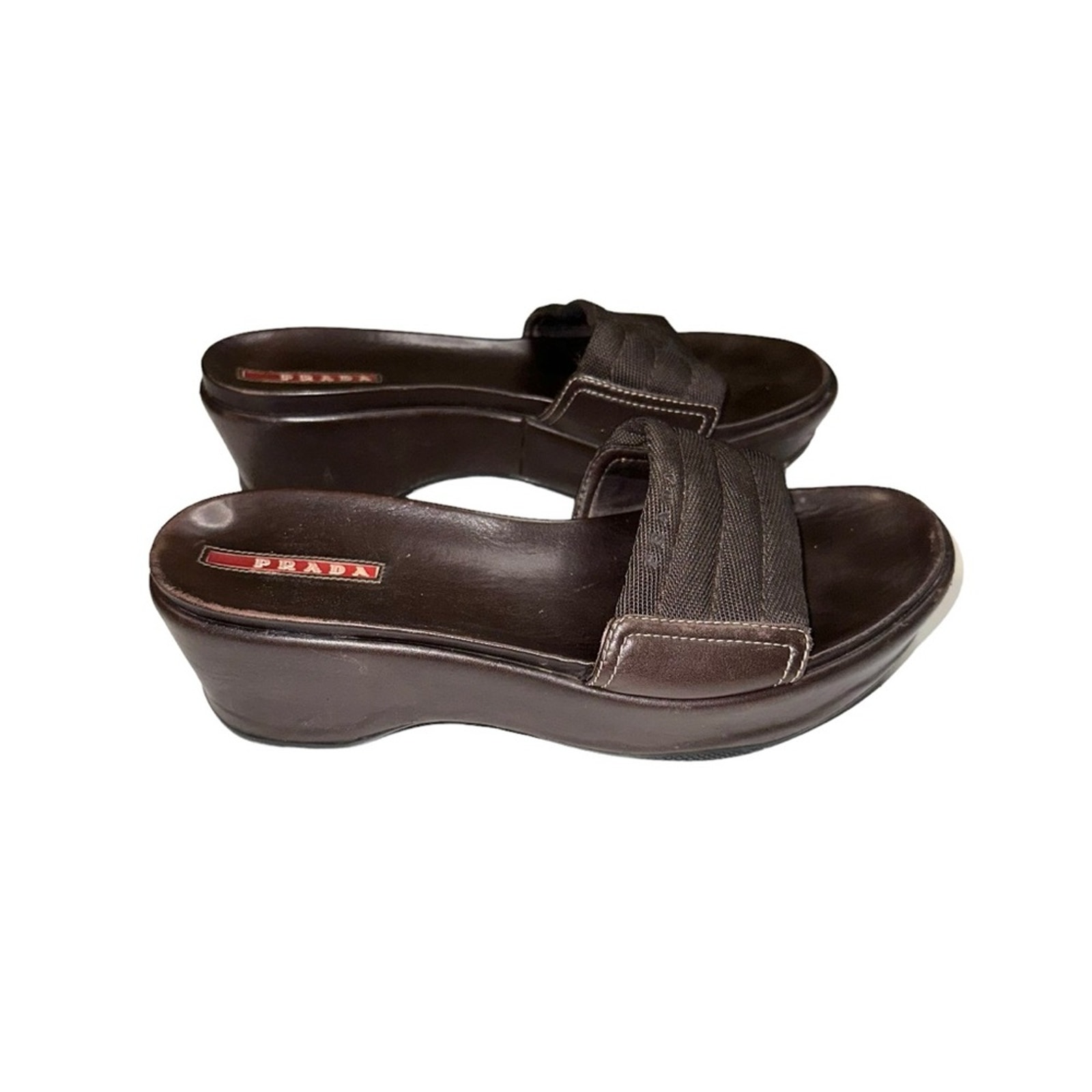 Prada Y2K Brown Platform Sandal 38.5