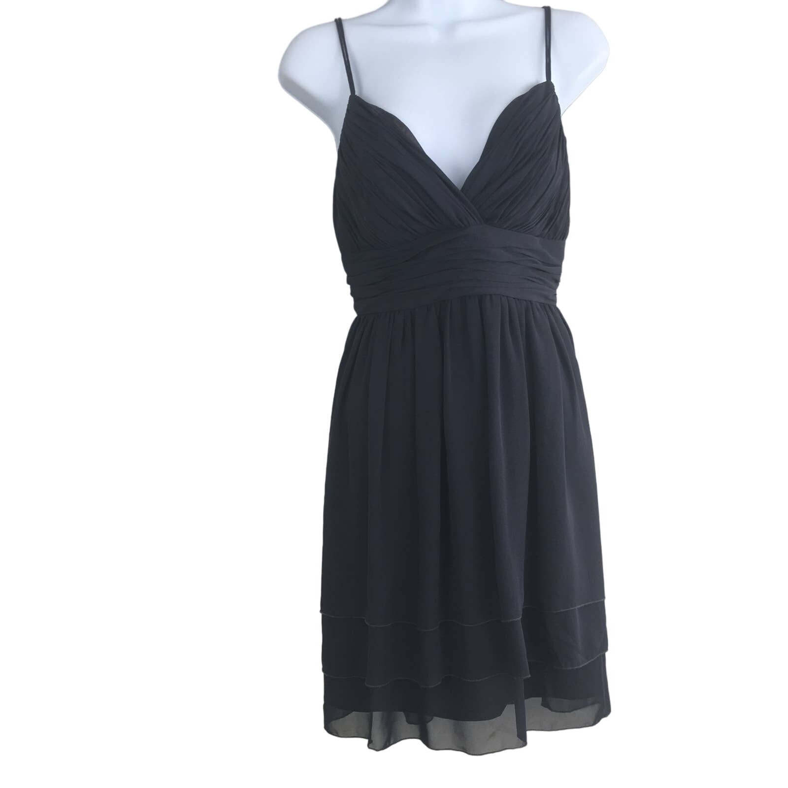 Calvin Klein Dark Gray in Three Crape Like Layers Size 4
