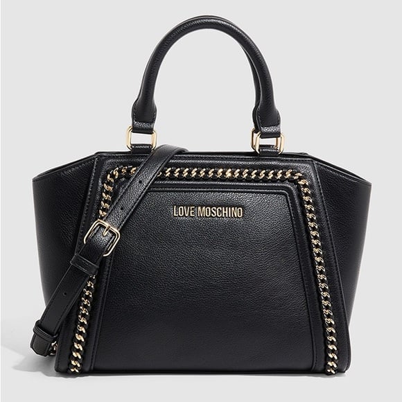 NWT LOVE MOSCHINO Chain Link Satchel in Black