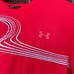 Under Armour Red and White Sports Dry Wick Short Sleeve Shirt
