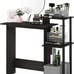 Efficient Home Laptop Notebook Computer Desk with Square Shelves, Espresso/Black