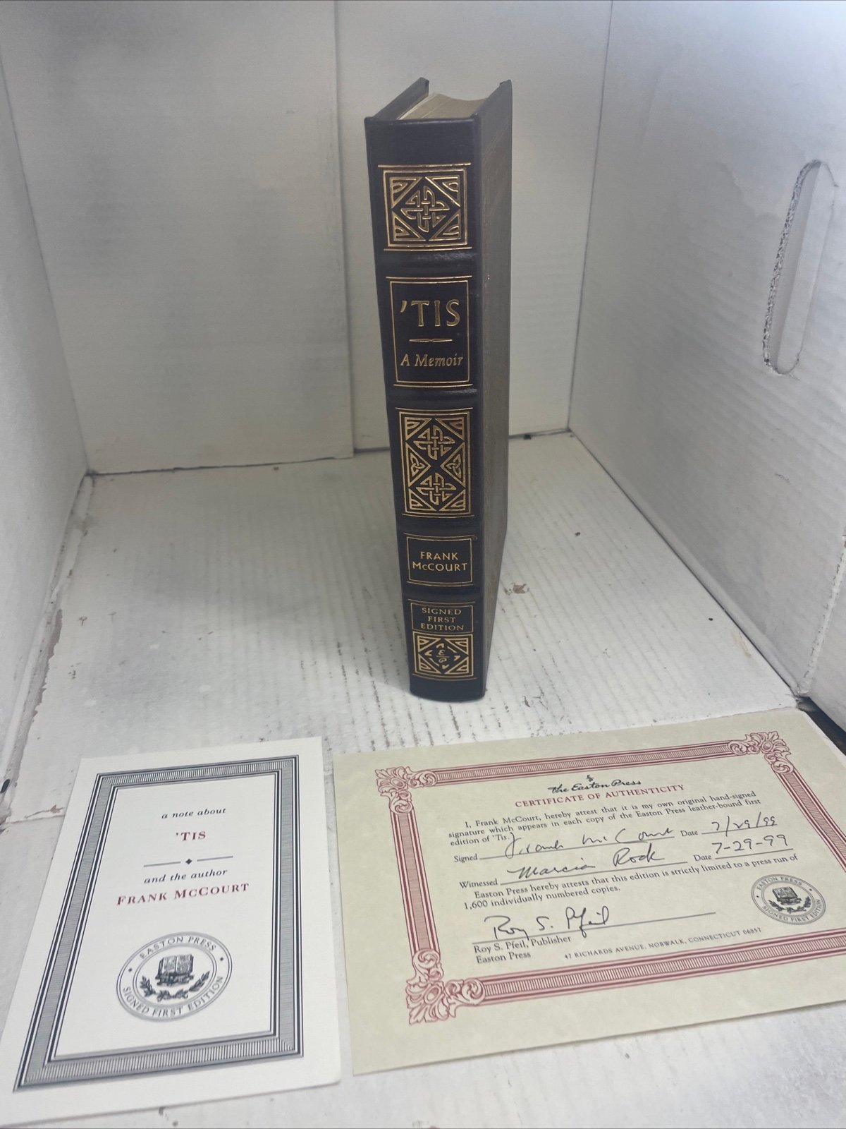 Easton Press Signed Editon: Tis’ a memoir book