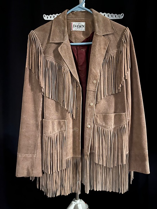 Vintage Dawn Fashions Suede Leather Fringe Jacket 1960s
