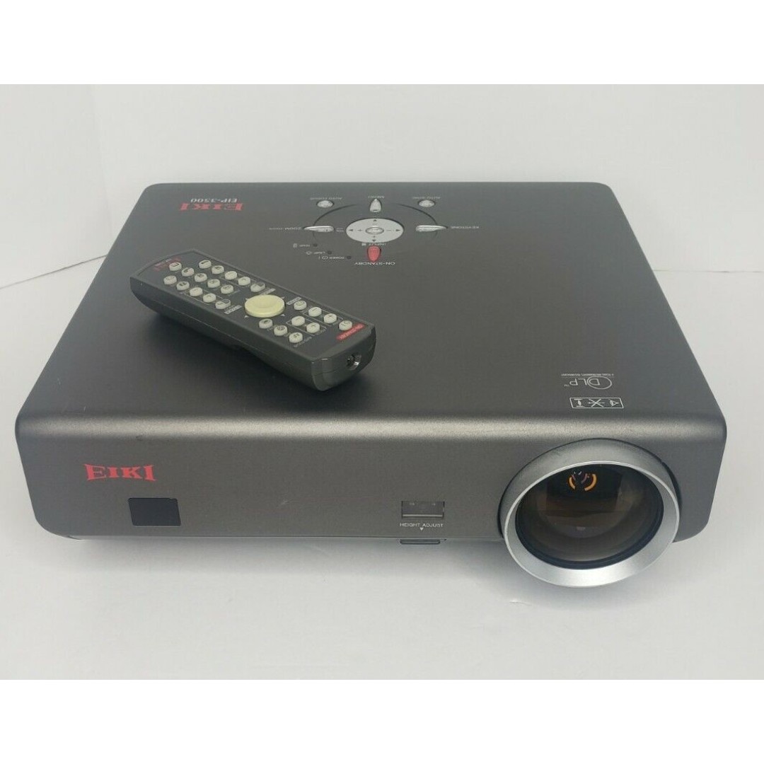 EIKI DLP EIP-3500 XGA Large Venue Projector Tested Works w/ Remote, Cords & Case