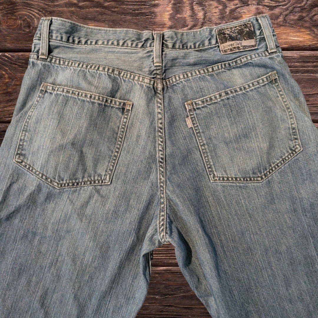 90s Vintage Levi's Silver Tab Baggy Jeans Blue Denim Mens 36 Loose Wide leg
