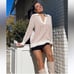 Aerie Sugar Rush Chenille Knit V Neck Collared Pullover Sweater SMALL