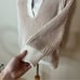 Aerie Sugar Rush Chenille Knit V Neck Collared Pullover Sweater SMALL