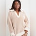 Aerie Sugar Rush Chenille Knit V Neck Collared Pullover Sweater SMALL