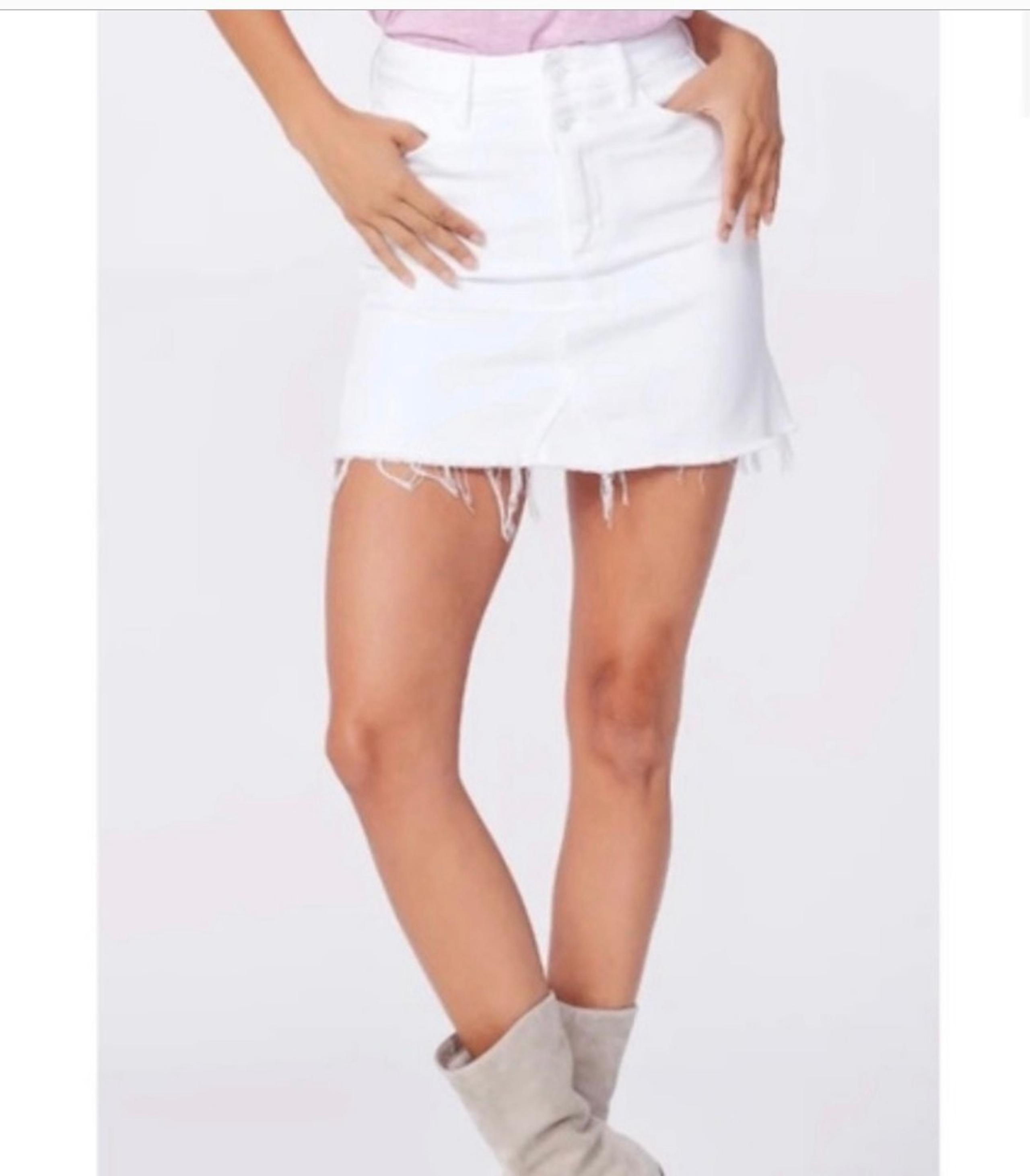 Paige - Aideen Denim Mini Skirt - Crisp White
