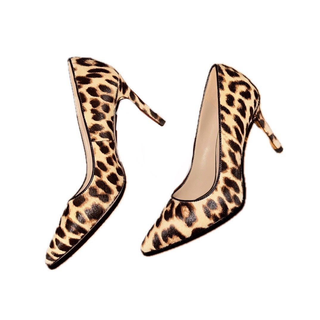 Tory Burch pony hair leopard stilettos
