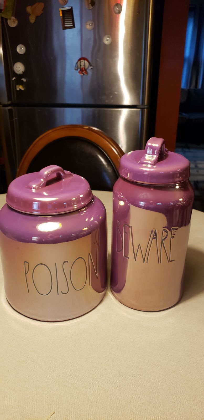 Rae Dunn poison and beware canisters