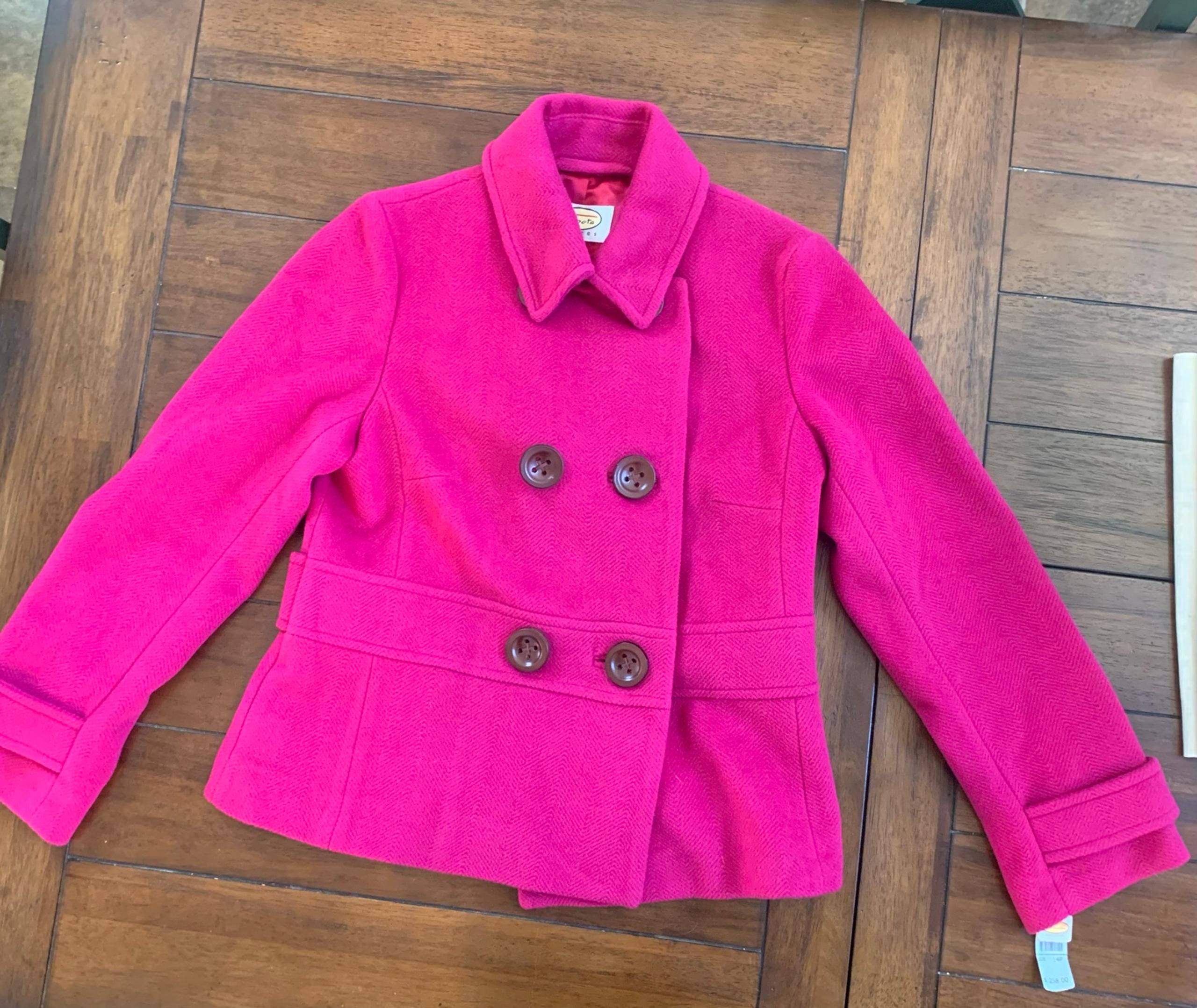 Pink/Fuschia Coat 14 Petite Talbots NEW
